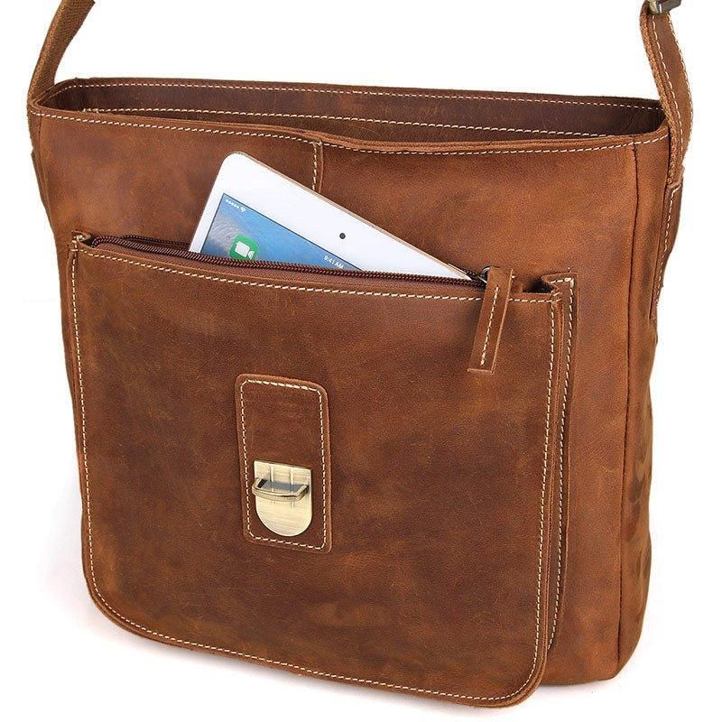 Kožená Kabelka Messenger Crossbody Vintage