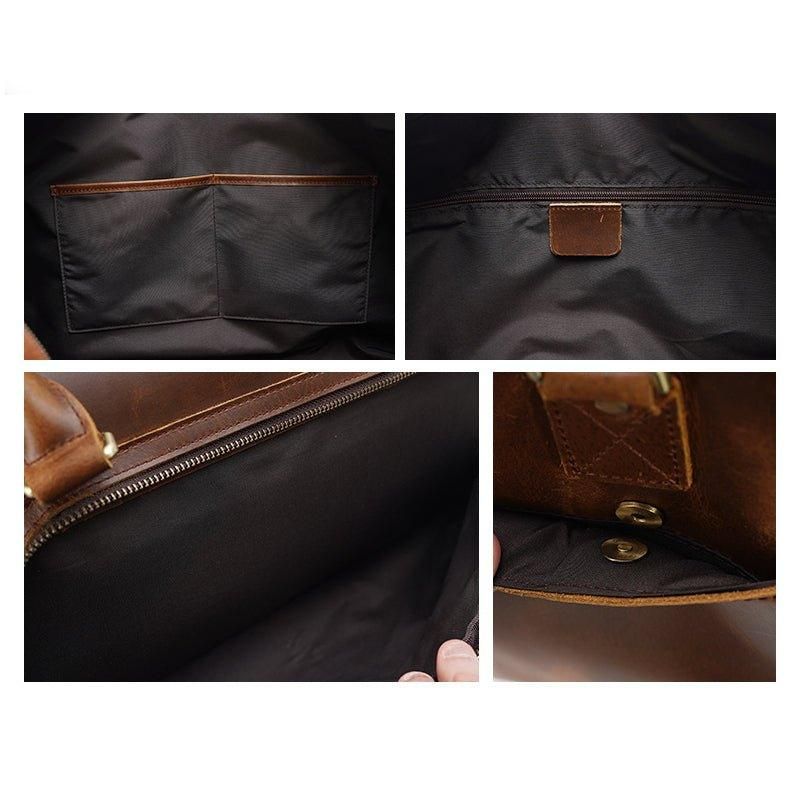 Kožené Cestovní Tašky Duffle Pro Muže S Kapsami