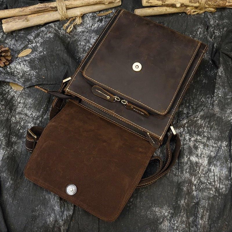 Malá Taška Messenger Crossbody Z Kůže Pro Muže