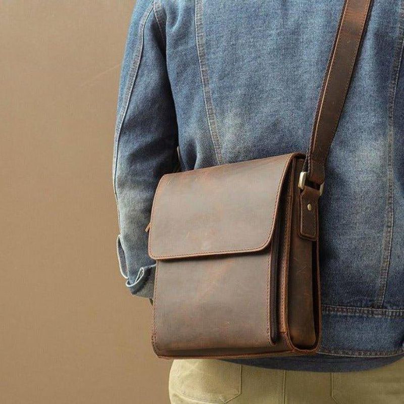 Malá Taška Messenger Crossbody Z Kůže Pro Muže