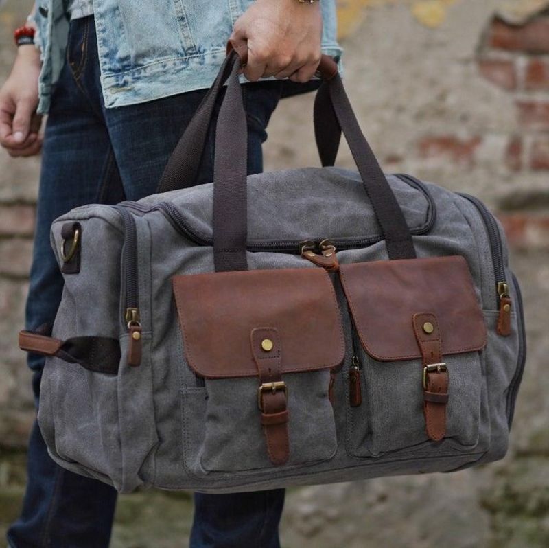 Plátěná Taška Duffle Bag Oversized Tašky Z Pravé Kůže