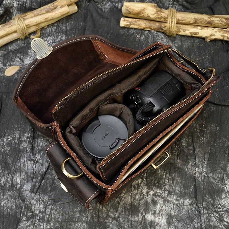 Taška Na Fotoaparát Z Pravé Kůže Small Vintage Travel